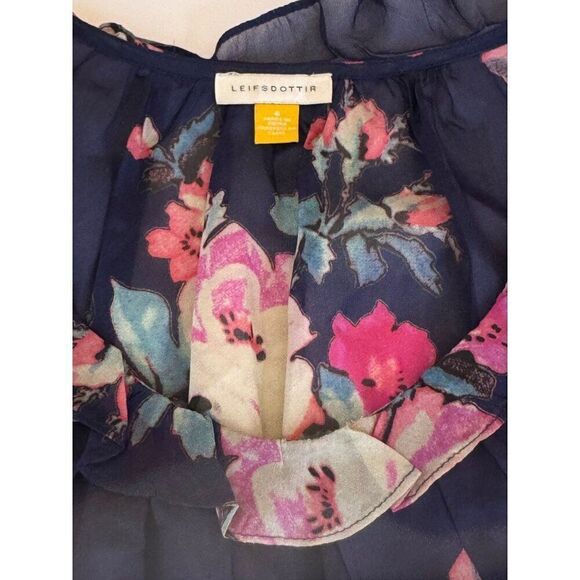 Anthropologie Brand Leifsdottir Floral Silk Blouse Sz S EUC Romantic Boho Vibes - Picture 10 of 12